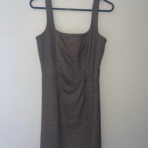 Banana Republic Black and Brown Checkered Mini Dress